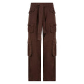 Solid Color Multi Pocket Cargo Pants